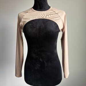 Love J Nude Long Sleeve Bolero Shrug | Cropped Layering Top Size Medium